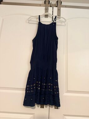 Ramy Brook Navy Eyelet Tiered Sundress for Girls